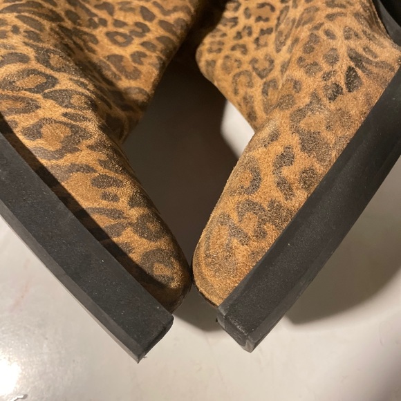 Asos Design Animal, Print Leather Square Toe High Heel Zip up Booties 14 - Picture 6 of 7